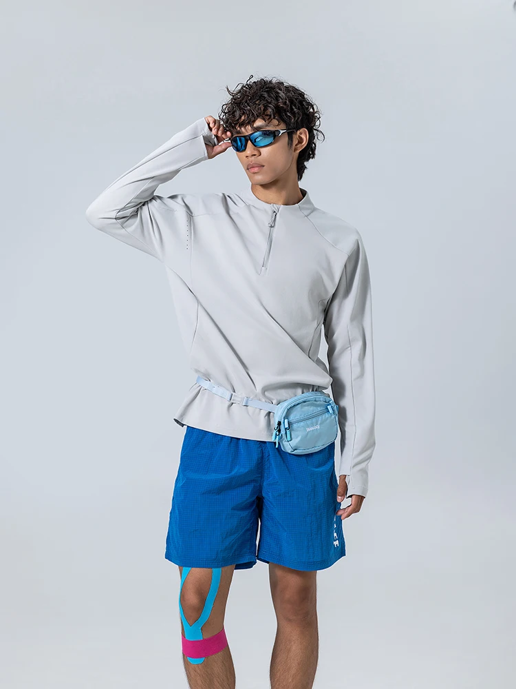 2026 Spring and Autumn Outdoor Hiking Loose Sports Sunscreen Men's Antibacterial Moisture Wicking Round Neck Long Sleeve T-shirt