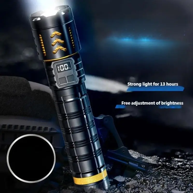 Aluminum Alloy Long Flashlight Small Work Light With Side Light Waterproof Camping Pocket Lamp Easy to Use 37JD