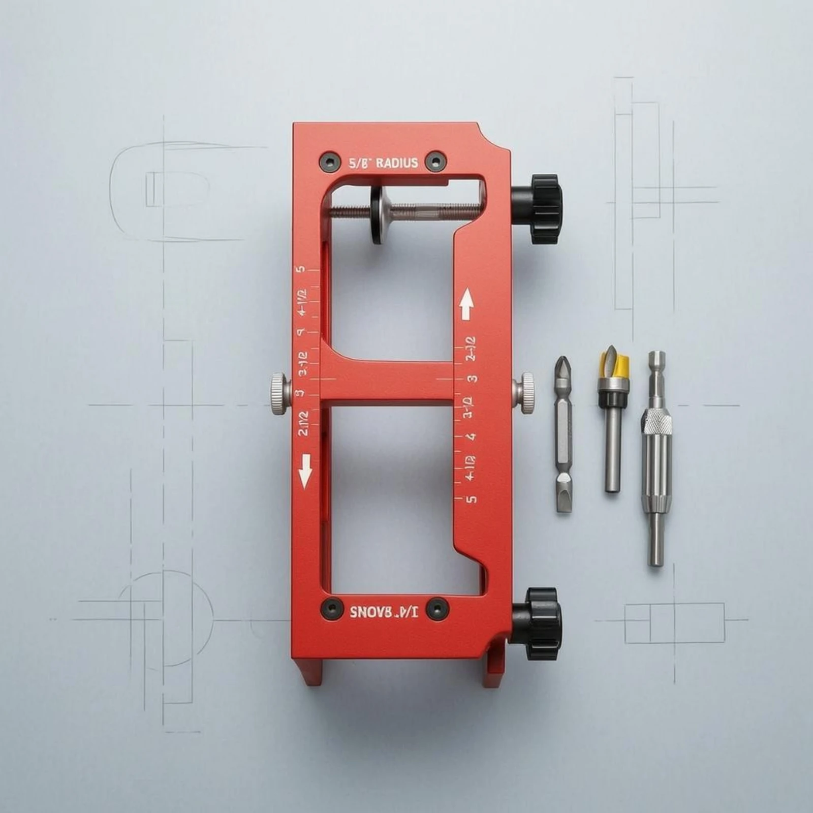 Hinge Jig Adjustable Lock Hole Jig Door Drilling Template Metal Body Hinge Mortising Template Painted Finish