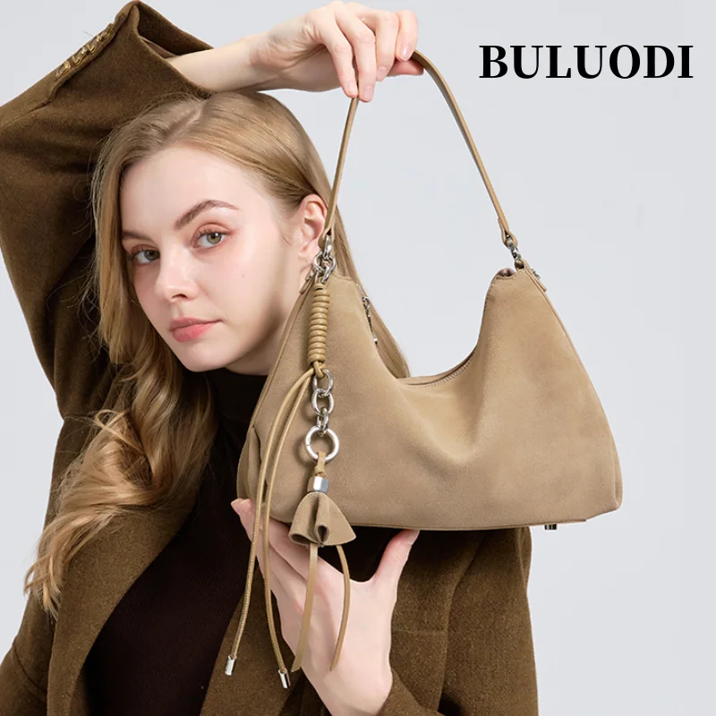 

New Autumn and winter women's trendy designer bag women's natural suede bread fashionable and luxurious design armpit bag