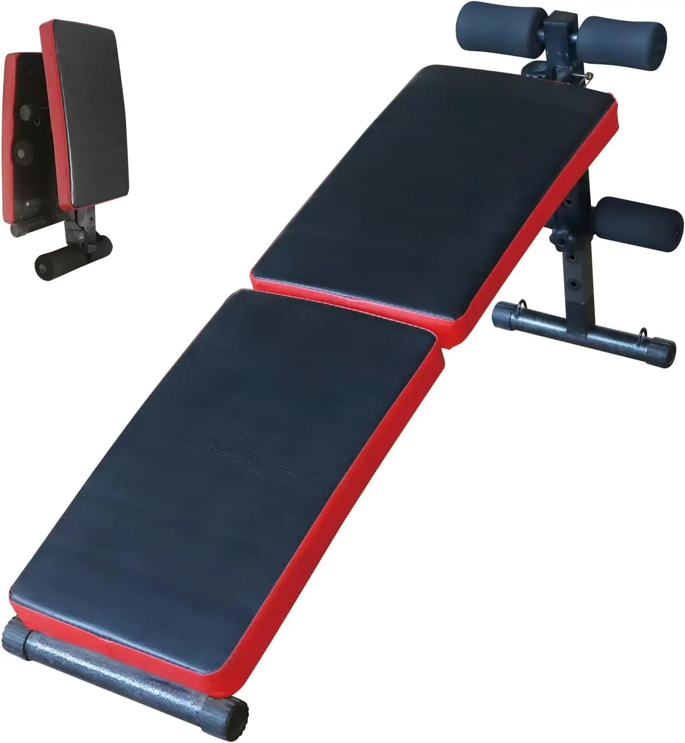 

Sit Up Bench Folding Adjustable Workout Bench for Ab Exercise Strength Training Weight Bench for Home Gym Red