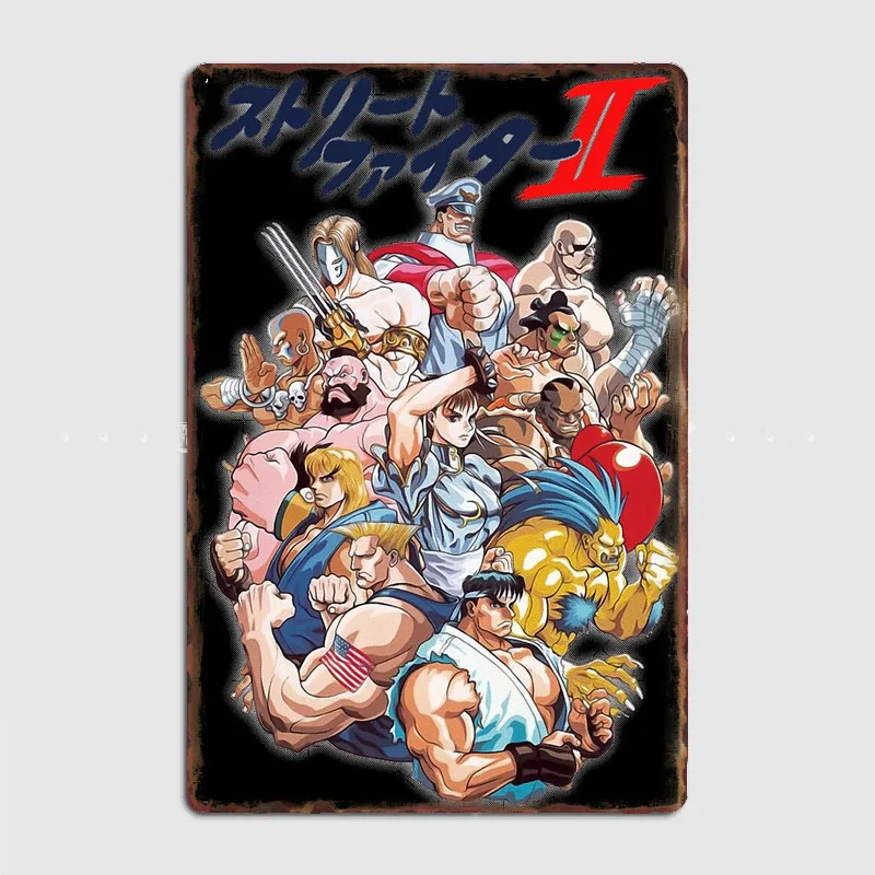Select your Fighter Street Fighter retro game Metal Sign Poster Wall Decor Living Custom Tin Vintage Room Decoration Home Decor
