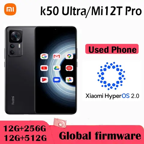 중고 Redmi K50 Ultra 5G 스마트폰 – 6.67인치, Android Hyper OS 2.0, Snapdragon 8+ Gen 1, 5000mAh 배터리