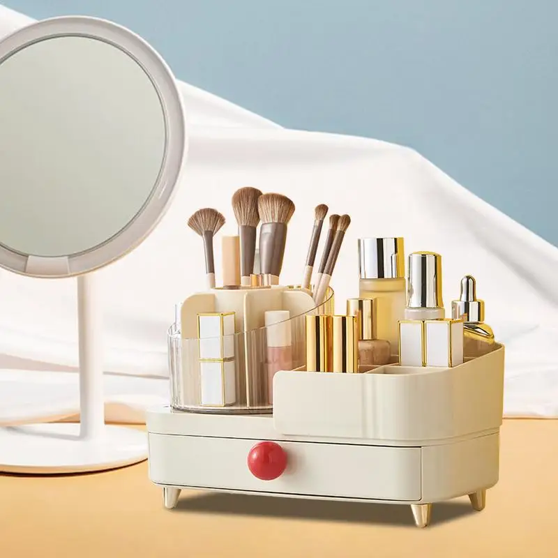 Rotating Makeup Organizer Rotating Makeup Countertop Organizer Makeup Brush Holder Cosmetic Display Case for Lipstick Brush