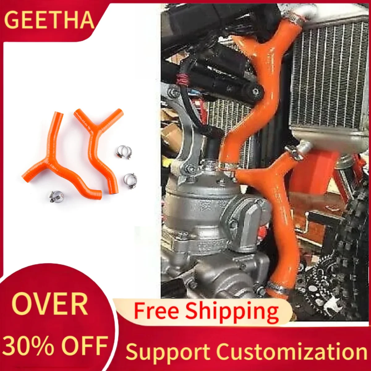 Silicone Radiator Hose kit +Clamps Fit for 2013-2017 KTM 85SX 85SXS Husqvarna TC85 2014 2015 2016