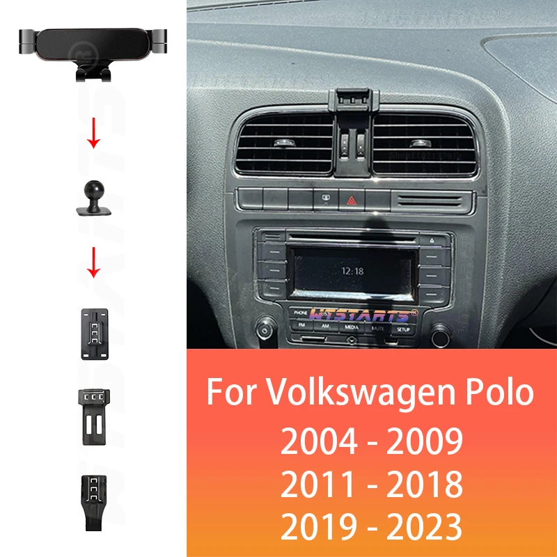 

Автомобильный держатель для телефона с GPS-навигацией для Volkswagen POLO 9J1 C31 2004-2023, регулируемый вращающийся держатель для телефона, базовые аксессуары для интерьера