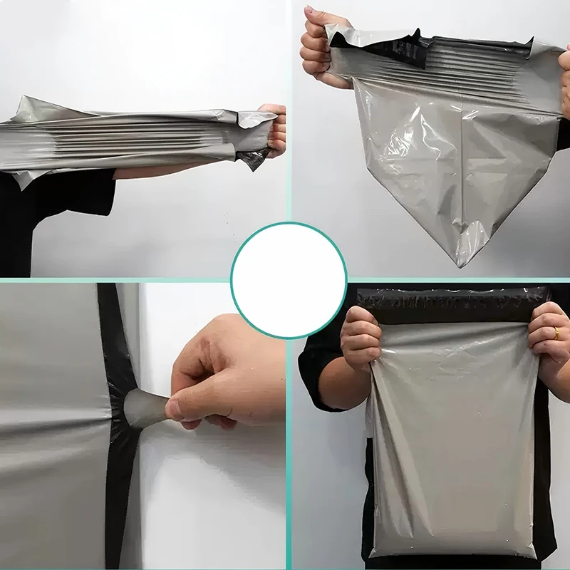 Picture 6: 50Pcs/Package Grey Envelope Storage Bag PE Plastic Courier Shipping Bag Waterproof Self Adhesive Seal Pouch Mailing Bags