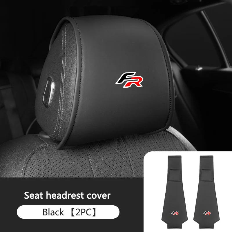 Car Seat Headrest Pillow Anti-Dirty Leather Protector Cover For FR Logo Ibiza Altea Leon Cupra Cordoba Alhambra Arosa Accessory