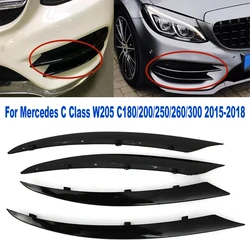 For Mercedes Benz C Class W205 C180/200/250/260/300 2015-2018 4PCS Front Fog Lamp Grill Grille Covers Stickers Cars Accessories