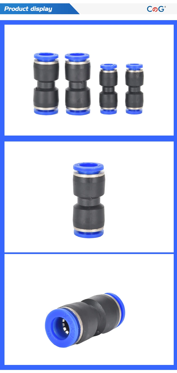CG 60 Teile/schachtel Set Luft Gerade Pneumatische Armaturen PU Schlauch Rohre Push-in Schnellverschluss PU-4-6-8mm Kunststoff Schlauch Kupplungen – Detail 7