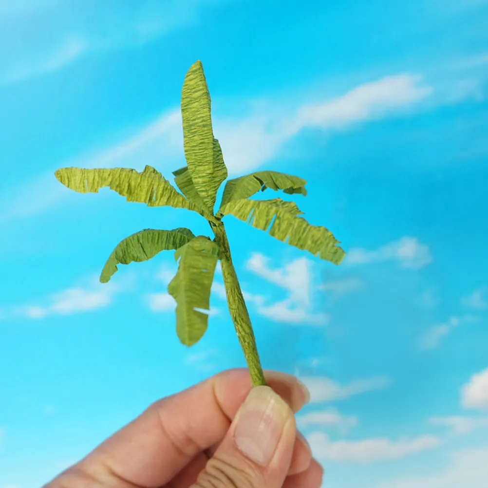 5Pcs Miniature Banana Trees Handmade Realistic Plastic Greenery for Sand Table Micro Landscape Architectural Railroad Scenery
