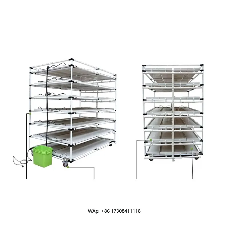 2020 7 Layer Hydroponic Growing System Microgreen Machine Vertical Fodder Machine  With LED Growing Light