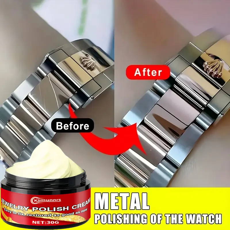 Pasta de polimento de relógio instantâneo: renovação de moldura de metal, reparo de arranhões de pulseira/tela, funciona para joias de metal e aço inoxidável