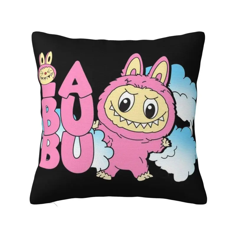 Custom Soft Happy Birthday Labubues Anime Throw Pillow Cover Decoration Square Cushion Cover Pillowcover for Sofa