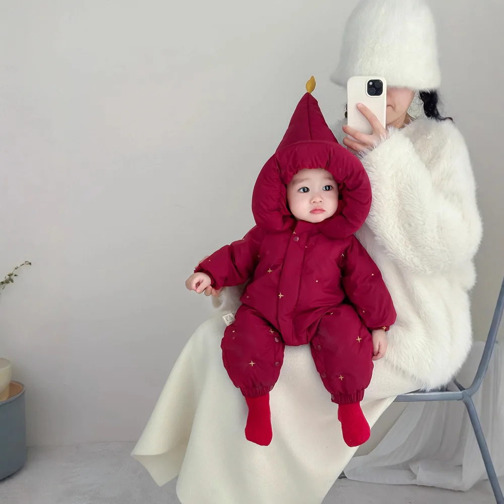 

New children's clothingclothing thickened onesie full moon winter cute cotton clothing fashionable climbing clothing