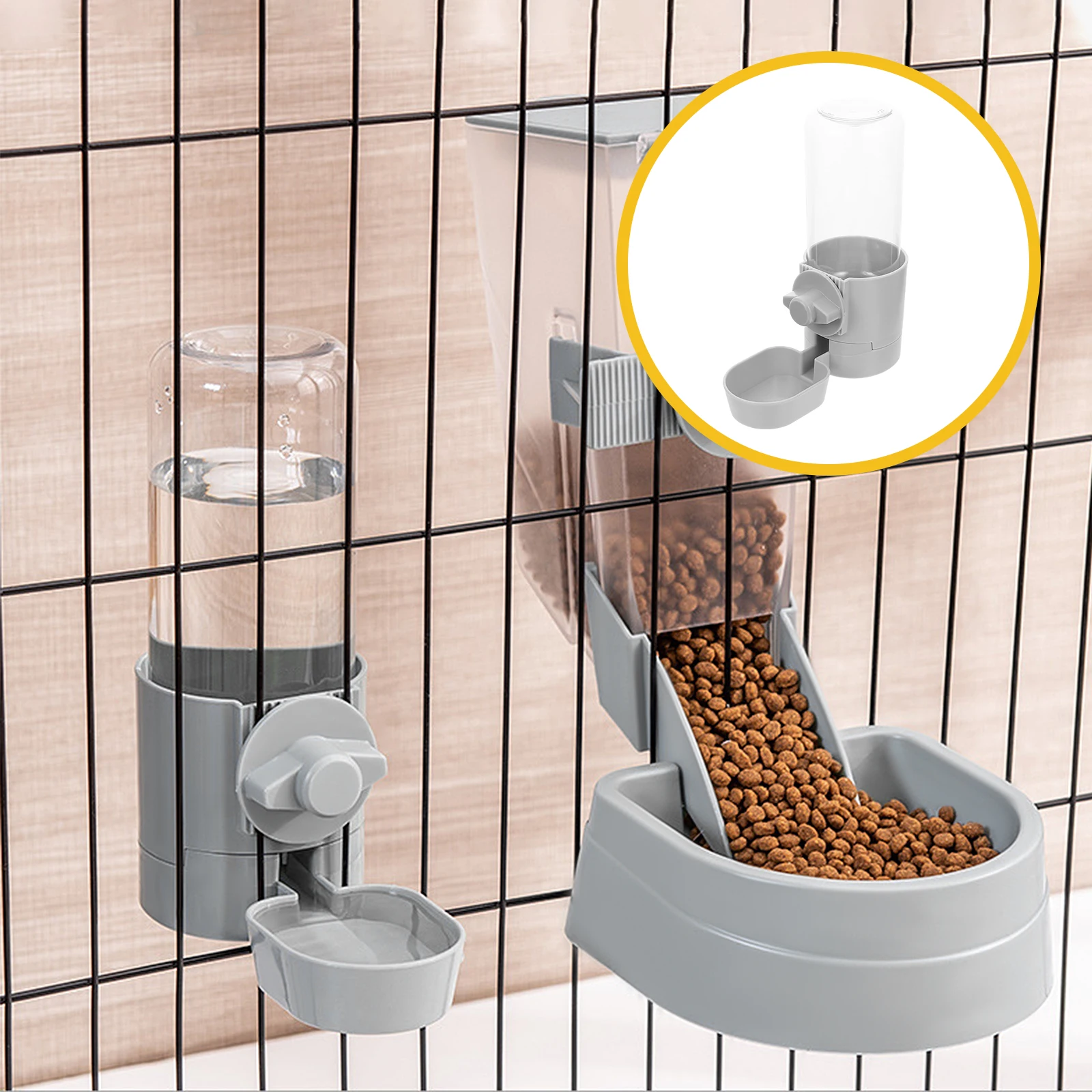 

Hanging Pet Water Dispenser Large Capacity Automatic Plastic Waterer for Dog Puppy Compact Portable Cage Feeder