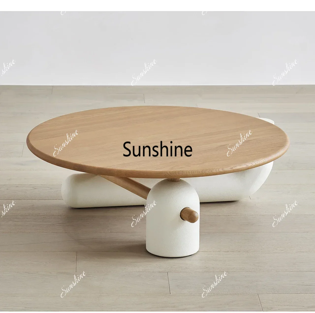 

Coffee table design French cream wind ash log size round coffee table combination