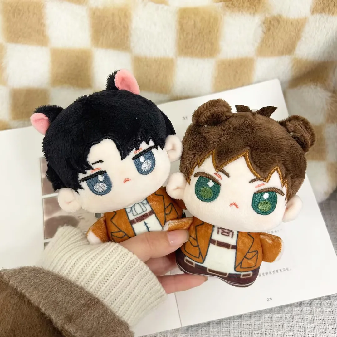 10cm Attack on Titan Plush Toys Cute Soft Stuffed Anime Eren Jaeger Pendant Dolls For Kid Birthday Christmas Gift