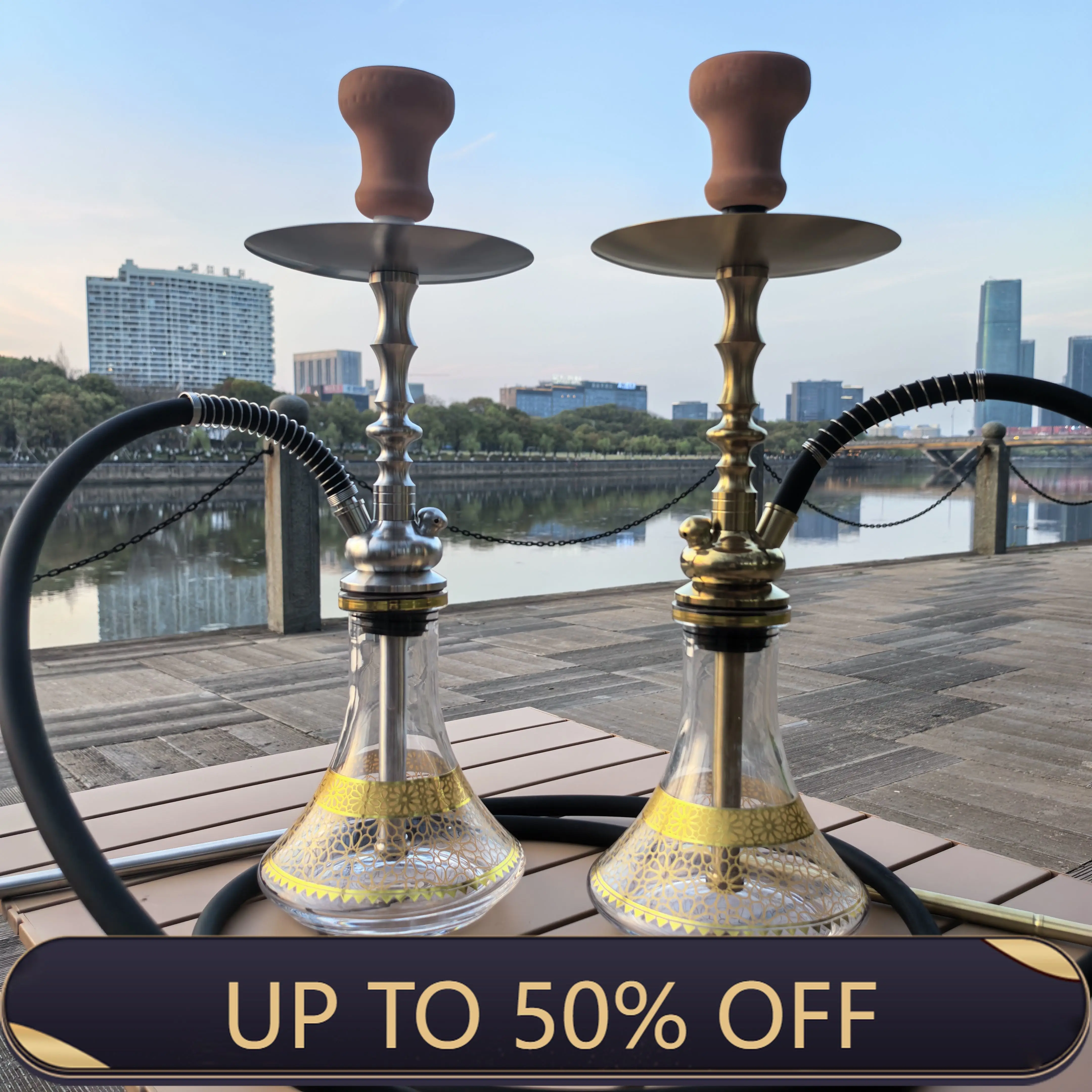 Vyro Specter Hookah Shisha High Quality 304 Stainless Steel With Glass Bottle Single Hose
