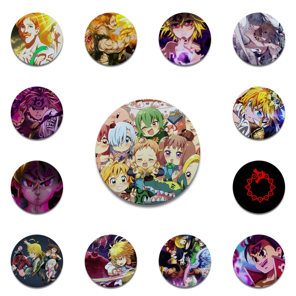 

58 мм аниме «Семь смертных грехов» Meliodas Elizabeth Liones Hawk косплей костюм значок булавка SPTE жесть брошь реквизит Xmas Gilf