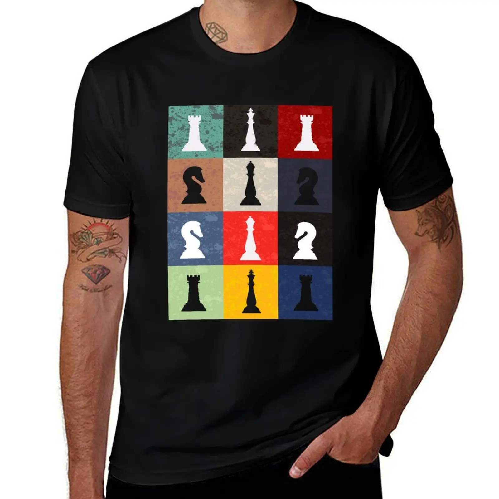 Retro Chess Player Grandmaster Strategy Board Game Gift T-Shirt cotton graphic tees vintage shirts graphic tee Men's t shirts