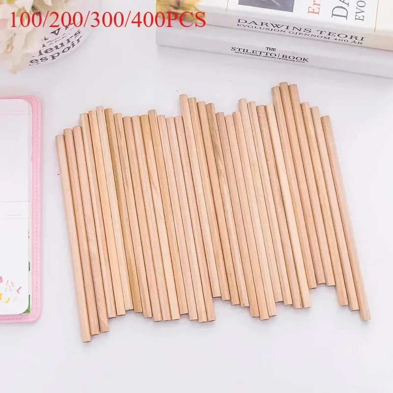 100-400PCS Natural Wood Grain Pencils HB Hexagonal Non-toxic Children Pencil Drawing Writing  Stationery Office School Supplies