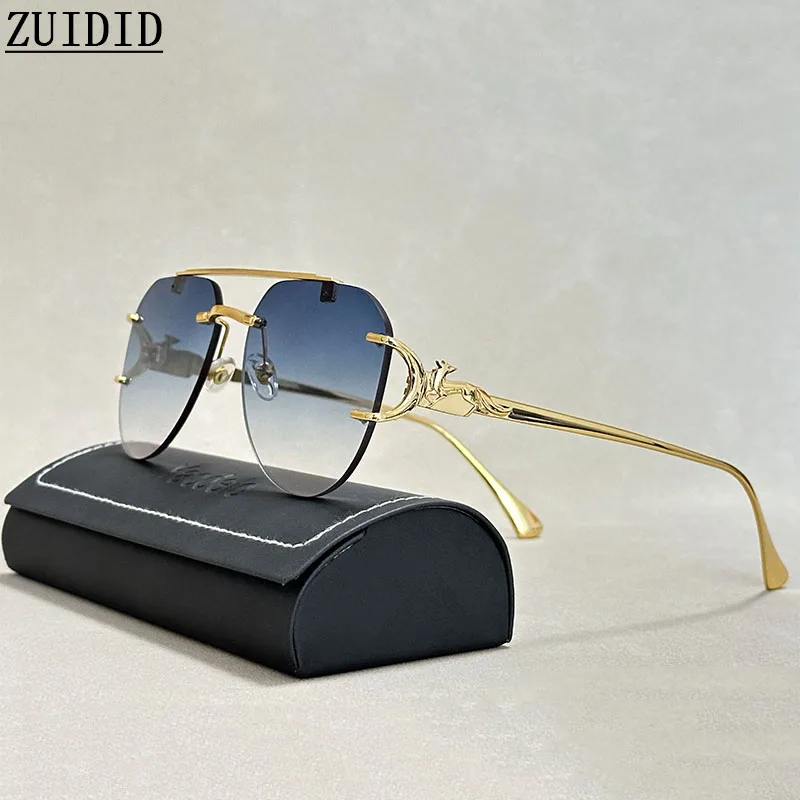

2024 Designer Sunglasses Women Trendy And Fashionable Vintage Oval Rimless Fashion Glasses Luxe Femme Luxury Lentes De Sol Mujer