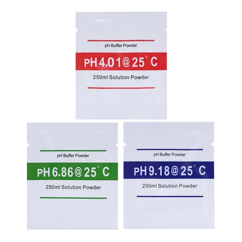 3/5/15Pcs pH Buffer Powder 4.00 6.86 9.18 ORP Calibration Powder 256mv 25c Correction Solution Powder for Testing Measure