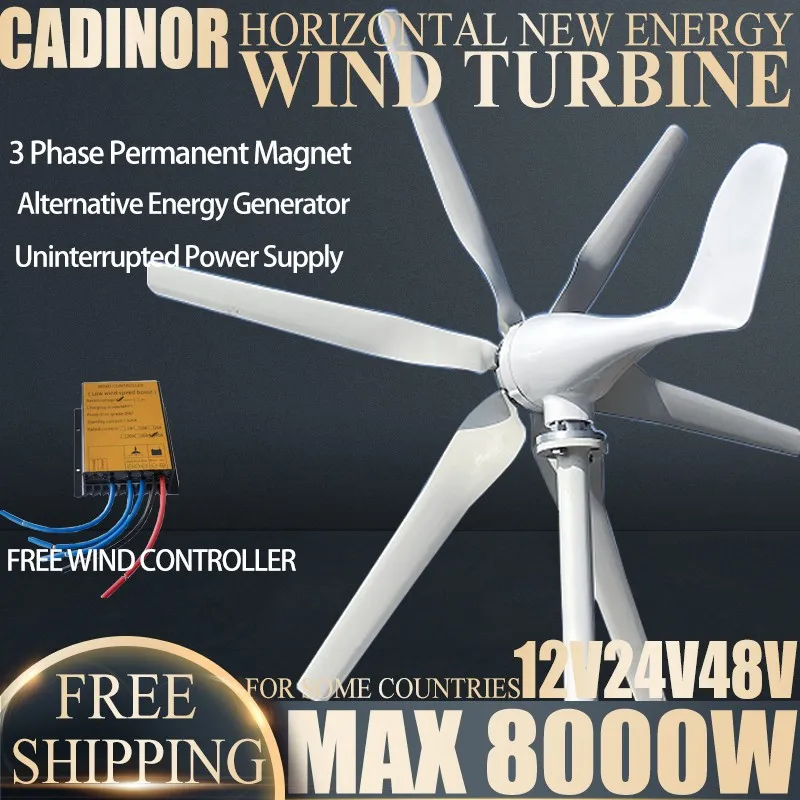 10000W Alternative Energy Generator Horizontal Axis Wind Power Turbine Wind Energy Generator Windmill With MPPT Controller