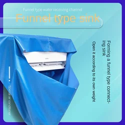 2024 New Large 3.2m Air Conditioner Cleaning Cover Double Layer Thickening Wash Mounted Protective Dust Cover Cleaner Kit Bag