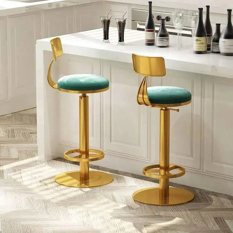 

Craft Bar Metal Stool Household Lifting Rotating High Chair Island Table Tables Backrest Chair Bars Reception High Stools