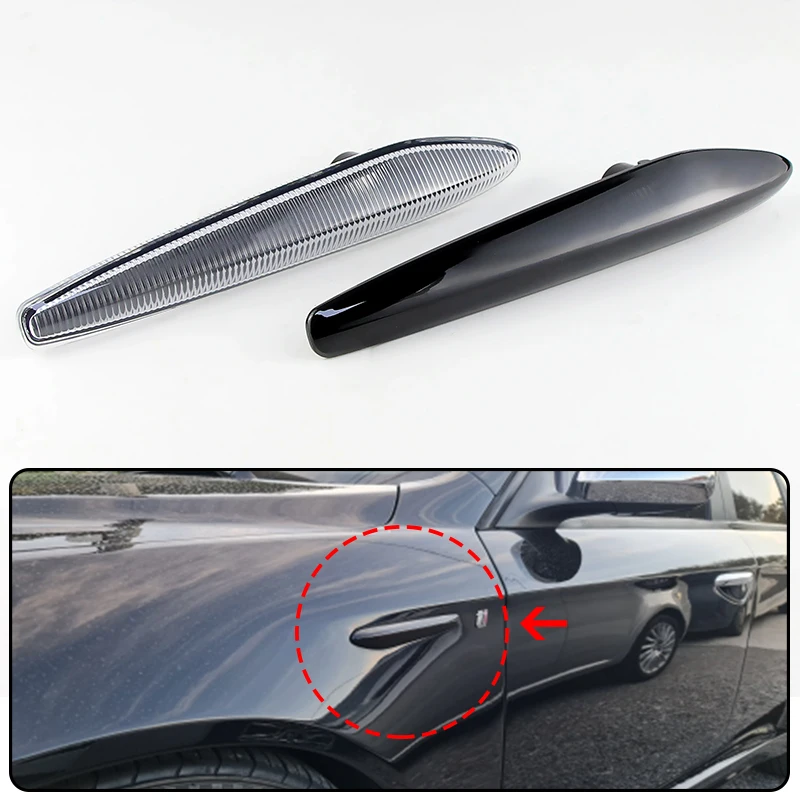 2PC Only Shells Side Marker Light Lens Covers For Alfa Romeo 159 Sportwagon Brera Spider typ 939 2006-2011 OEM 60691106,60691105
