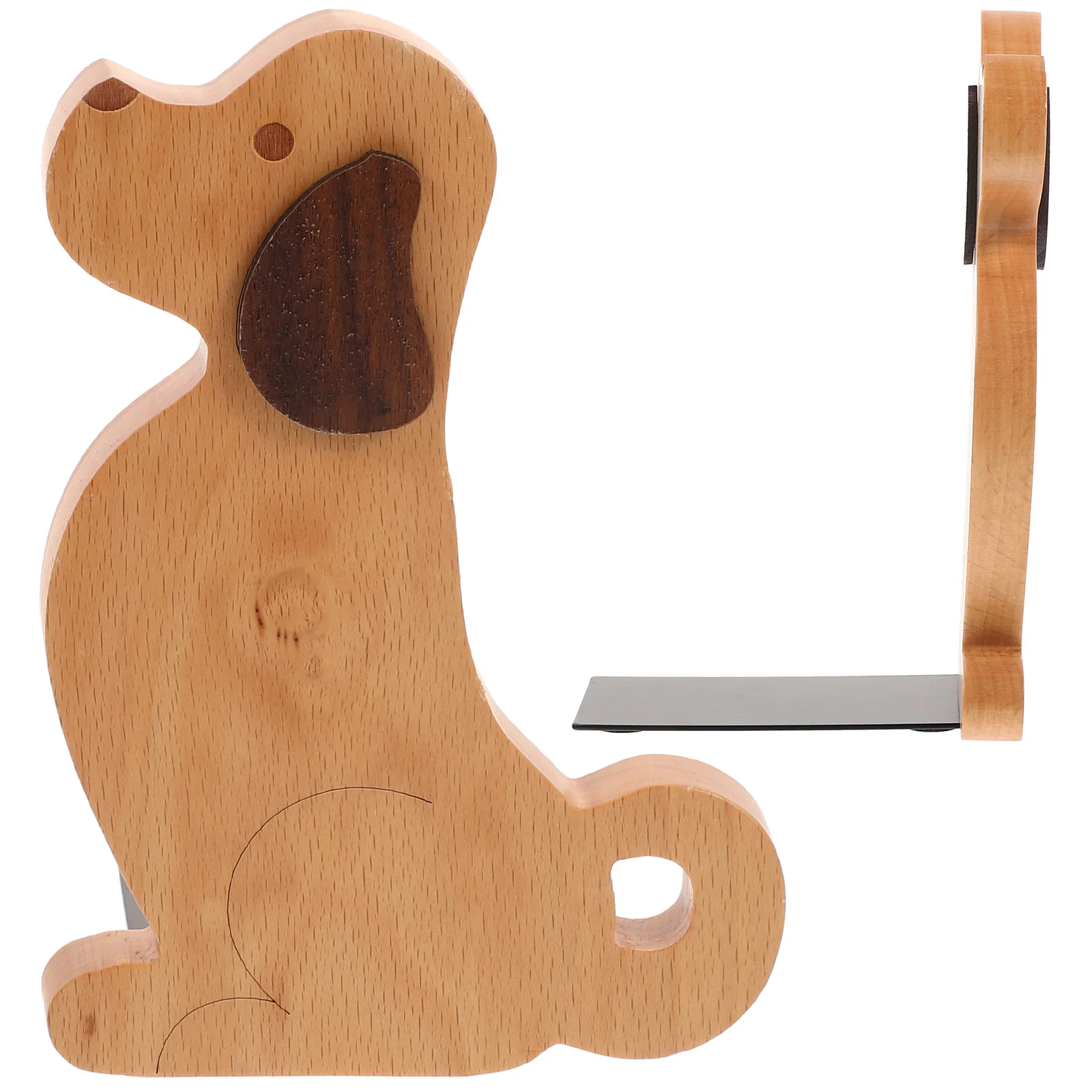 

2 Pcs Wooden Bookend Magazine Baffle Animals Dog Design Office Supply Desktop Modern