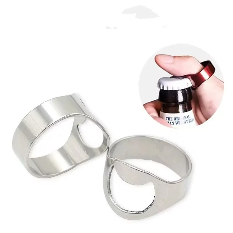 

Wine Beer Bottle Opener Corkscrew Versatile Stainless Steel Finger Ring Ring-Shape Beer Bottle Opener Bar Tools