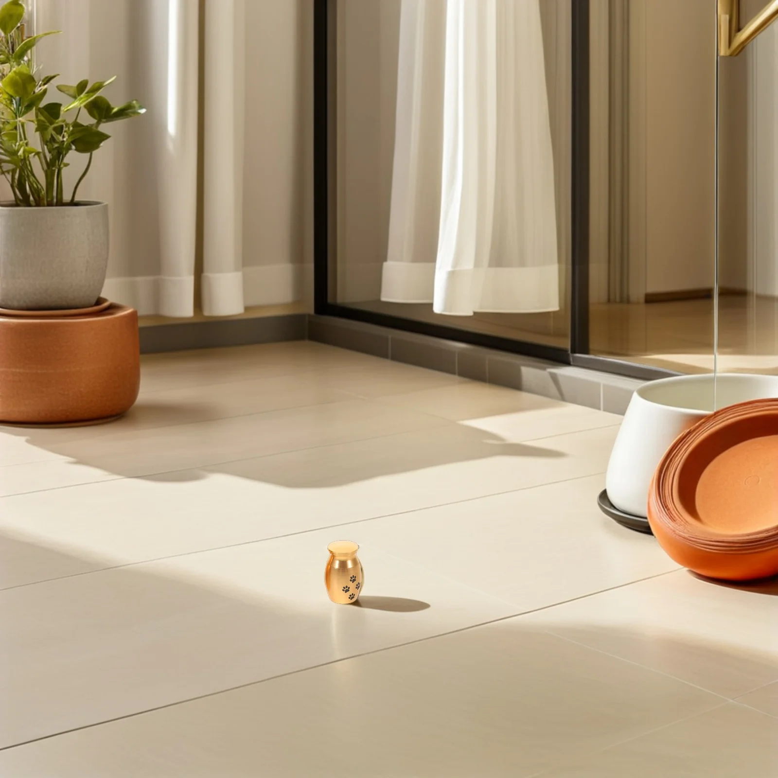 

2Pcs Pet Keepsake Urns Memorial Box Pattern Ashes Holder for Cat Dog Cremation Tribute Dog Ashes Box Pet Paws Urns