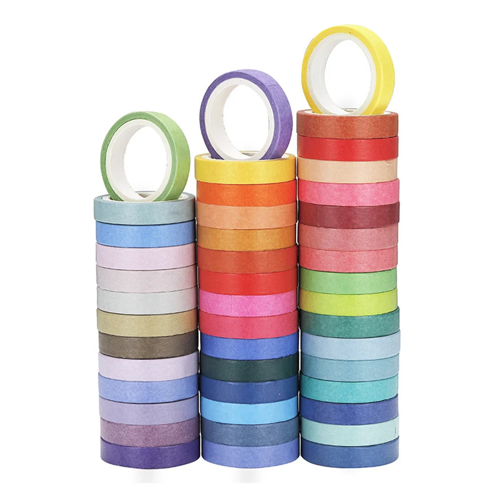 

60 Rolls Color Adhesive Tape Decorative Washi Tapes DIY H Washi Tape Account Craft Paper Sticker Gift Wrapping