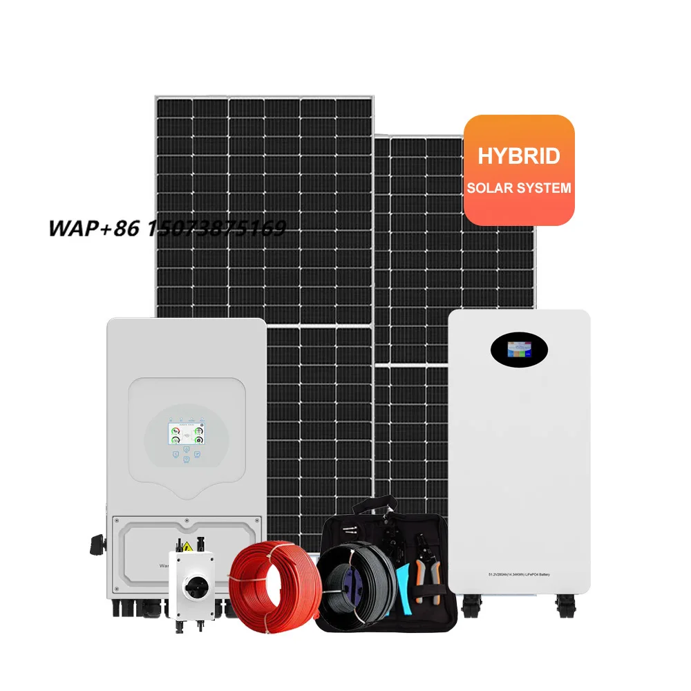 E-Nice 5KW Off-Grid Hybrid Solar Power System with  Controller Monocrystalline Panels & Lithium Ion Battery for Home Use