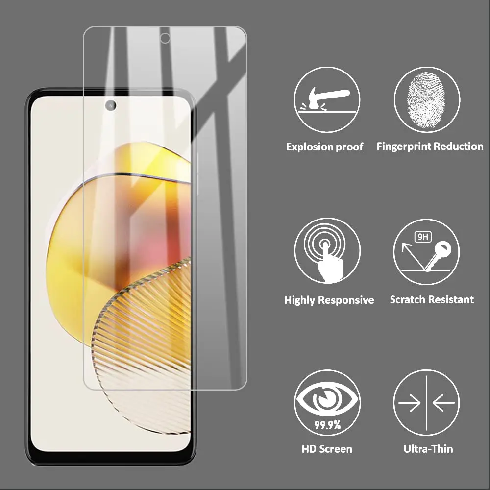 Screen Protector For Motorola Moto G73 5G Tempered Glass HD Crystal High Aluminum 9H  High Aluminum Case Friendly