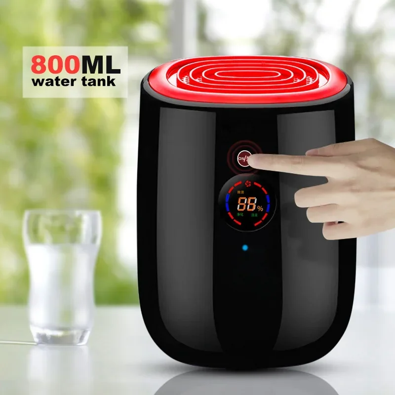 800ml Powerful Dehumidifiers Portable Electric Dehumidifiers for Damp Auto-off Defrost Mute Design Air Dryer with Water Pipe