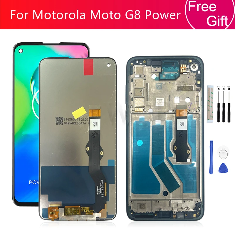 For Motorola Moto G8 Power LCD Display Touch Screen Digitizer Assembly With Frame XT2041-1 XT2041-3 Display Replacement Part