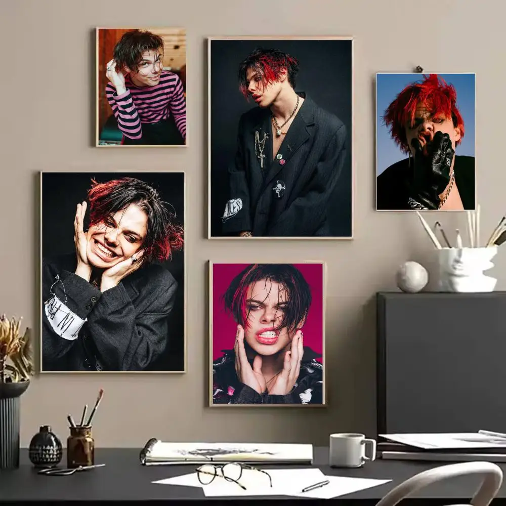 Y-Yungblud Rock Singer Poster Stickers HD Waterproof Painting Wall Art for Bedroom Living Room Home Decor Decoration Gift