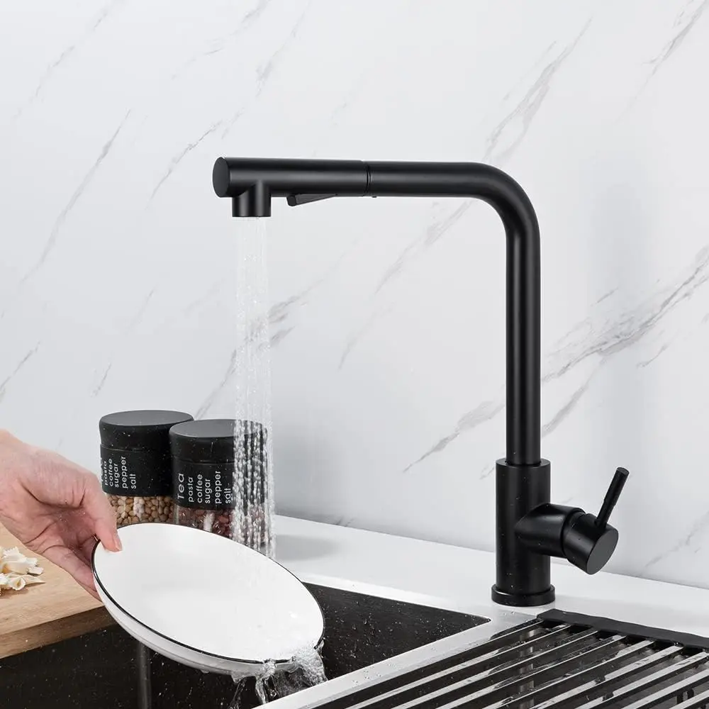 

STARON Pull Out Kitchen Sink Faucet Two Model Stream Sprayer Nozzle Stainless Steel Hot Cold Water Mixer Tap Deck