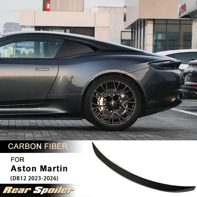 Car Rear Trunk Spoiler Wings for Aston Martin DB12 2023-2026 Racing Rear Spoiler Boot Trunk Wing Lip Body Kit Full Carbon Fiber