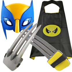 Máscara Wolverine Halloween para crianças, decoração de festa temática, garra de lobo, garra de gato, suporte cosplay, presente infantil