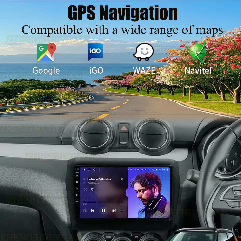 Android 15 For Suzuki Swift 5 2016 - 2021 Car Radio Head Unit Auto BT Stereo Multimedia Video Monitor GPS Navigation WIFI 4G DSP