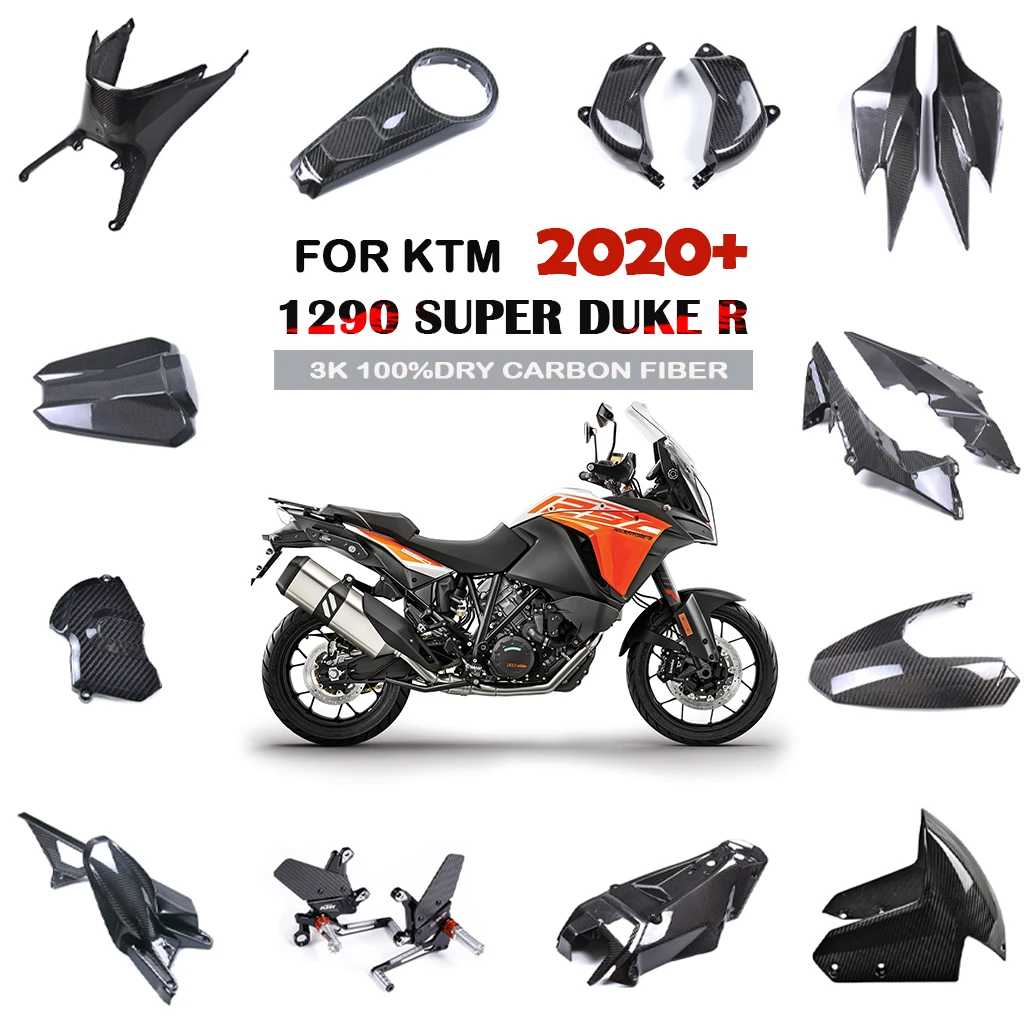 

Frame Cover Fender Fuel Tank Side Panel Fairing Kit 3K Dry Carbon Fiber Motorcycle For KTM 1290 SUPER ADV R 2020+ 2022 2023 2024