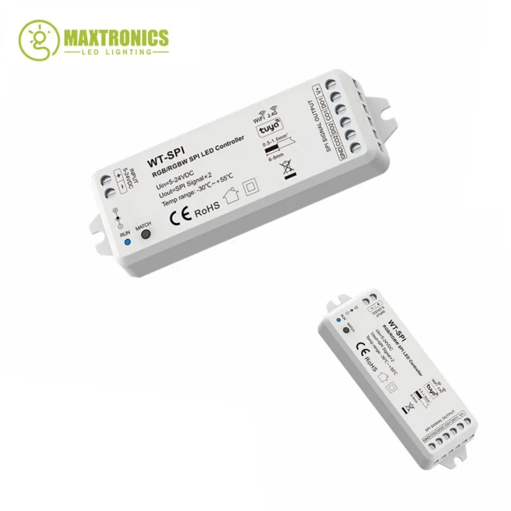 WT-SPI Tuya 5V-24VDC 12V 2,4G RF SPI LED Wifi controlador R9 remoto para WS2811 WS2812 WS2815 UCS1903 Pixel RGB/RGBW tira de LED