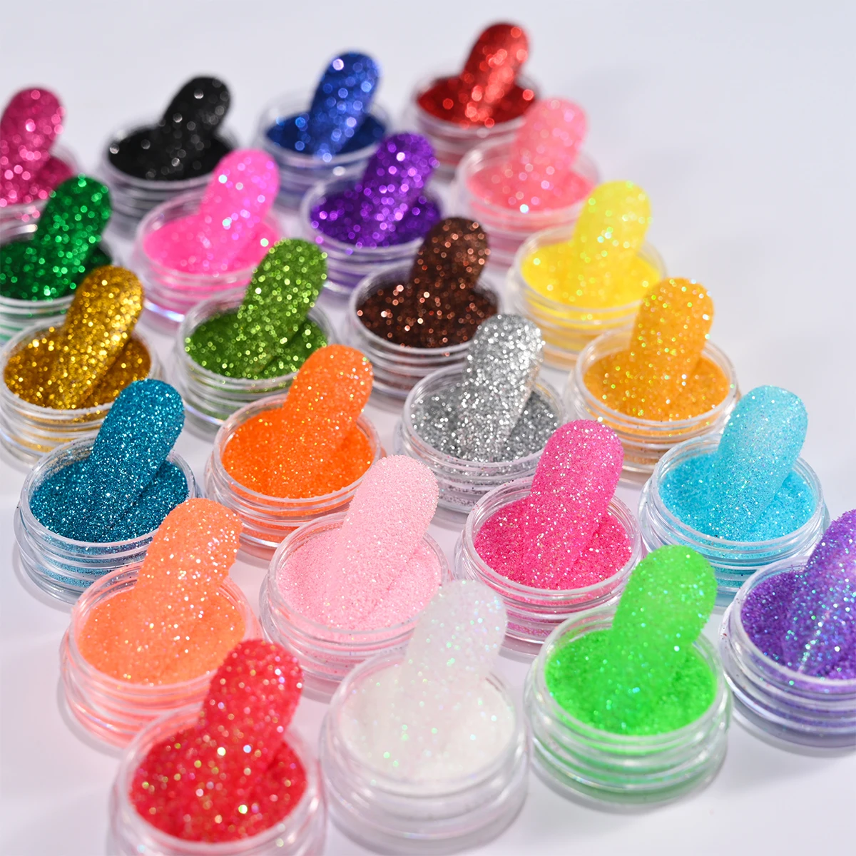 24 Stks/set Holografische Fijne Suiker Nagel Poeder Sprankelende Diamant Chroom Pigment Stof Voor Gel Polish Glitter Manicure Accessoires