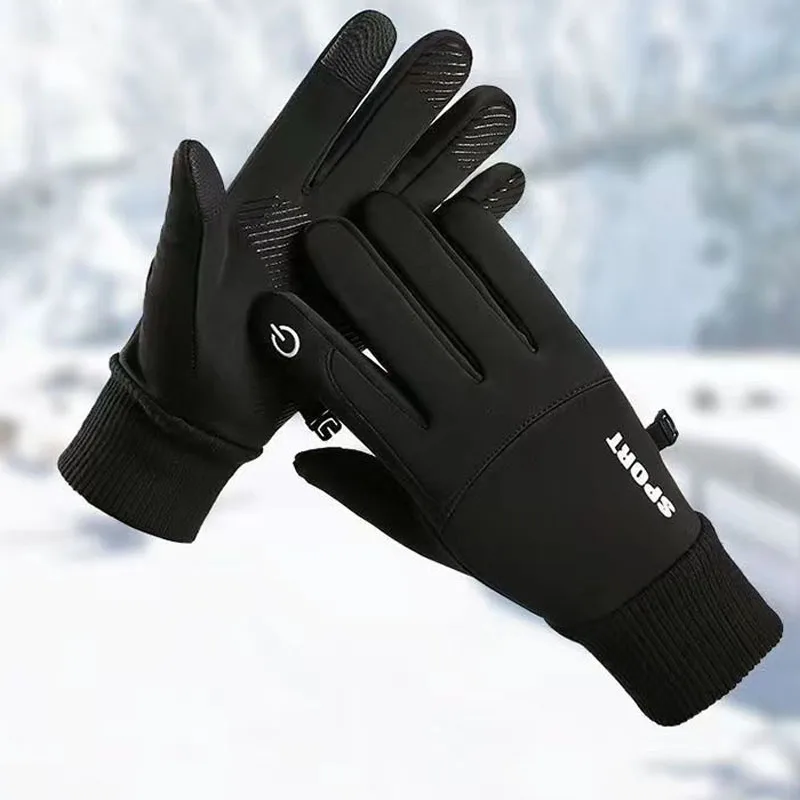 Motorcycle outdoor riding cold-proof sports gloves for men winter warm running running plus velvet touch screen gloves for women