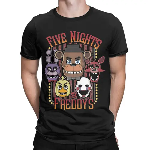 Imagen 2 del producto Camisetas FNAF At Freddys para hombre, camiseta de Humor de algodón puro, camisetas de cuello redondo, camisetas de manga corta de talla grande